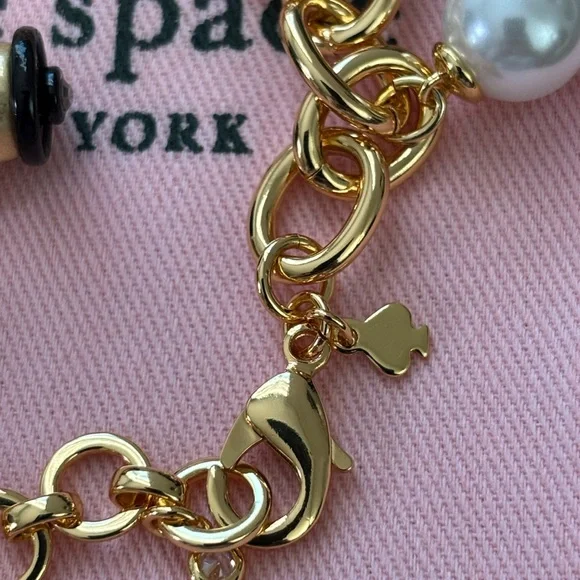 kate spade Gold-Tone Pearl & Camera Charm Bracelet - Picture 4 of 5